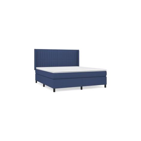 Sommier à lattes de lit avec matelas Bleu 180x200 Tissu (1/5)