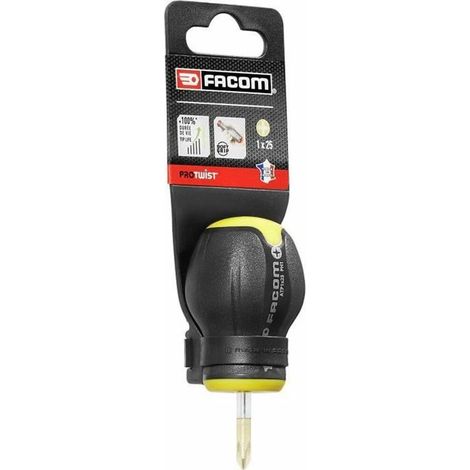 Destornillador Protwist para tornillos Phillips PH 1x25 Phillips - FACOM - Hoja corta - ATP1X25