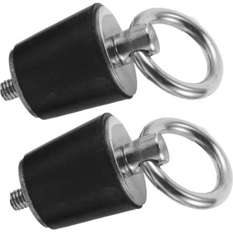 Bouchon de vidange - Ensemble de vidange universel - Embout conique en caoutchouc et poignée en acier inoxydable - 2 pièces - Pour yachts de kayak Noir (1/5)