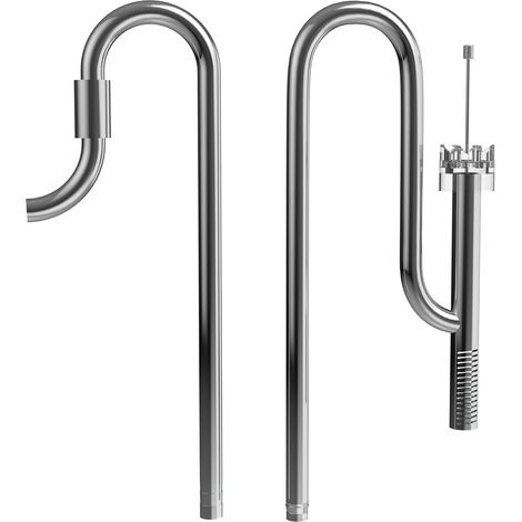 Écumoire en Acier Inoxydable pour Aquarium, tuyaux d'entrée et de Sortie avec écumoire rotative et Tige réglable pour Filtre d'aquarium Tube de 16/22 mm (1/5)