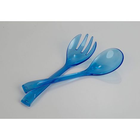 Kimmel 21-000-2715 - Set di 2 posate da insalata in plastica, colore: Blu trasparente