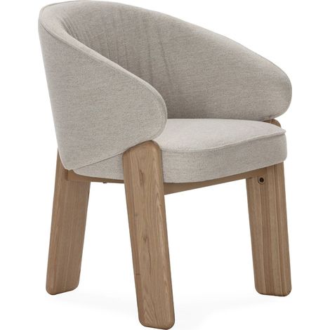 Chaise enveloppante en bois et tissu - naturel et blanc (1/5)