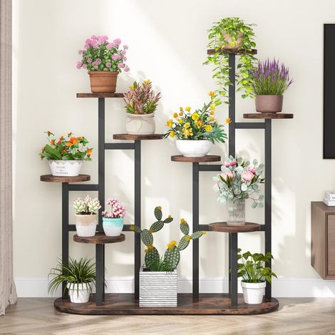 Tribesigns Soporte para plantas de interior, estante para plantas de varios niveles, soporte para flores, soporte para exhibición, organizador de macetas para jardín, balcón (1/5)