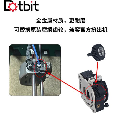 3D printer accessory K1/K1C/K1 MAX extruder all-metal transmission reduction gear suitable for Creality K1 (1/4)