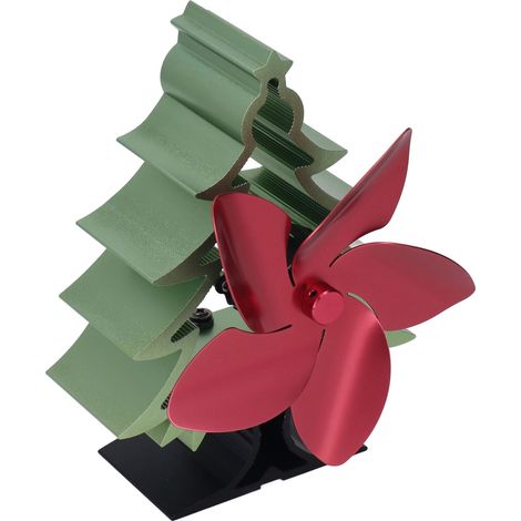 Ventilateur de poêle thermoélectrique à 5 pales, à vitesse réglable, style sapin de Noël, alimenté par la chaleur (1/5)