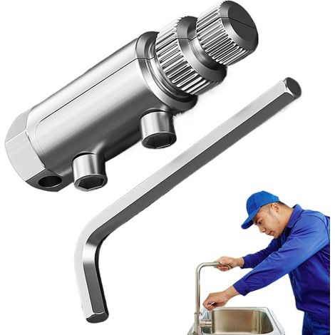 Outil d'extraction de filetage de valve de tuyau,extracteur de filetage de tuyau d'eau endommagé,vis de robinet cassées,fournitures d'extraction pour plomberie,entretien et réparation de panneaux (1/5)