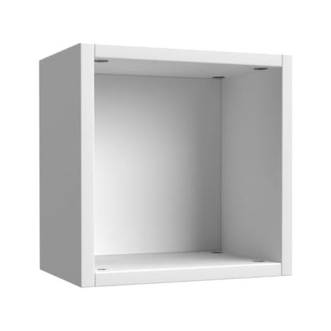 Armoire Murale/étagère Cube avec Compartiment à Jour, Bois d'ingénierie, Blanc Brillant, Petit (1/4)