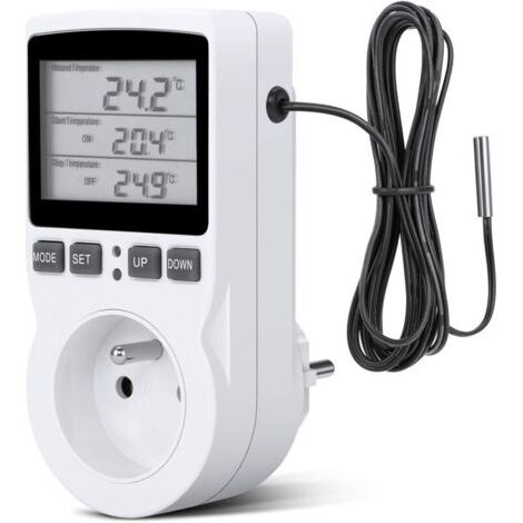 Regulateur Température Numérique,Prise Thermostat Chauffage Refroidissement Regulateur De Temperature LCD,200v-250v pour Régulateur Température Ferme
