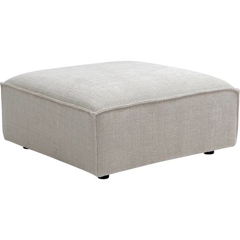 Pouf in tessuto ciniglia beige - RUZOLO (1/3)
