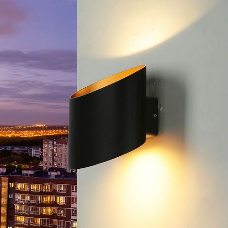 LED Wandlampe außen Up Down Aluminium in Gold Schwarz IP54