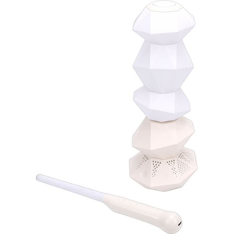 Enceinte Bluetooth Lumière d'atmosphère Couleurs Changeantes Lampe de Nuit Pivotante 360° avec Commande Baguette Magique pour Déco Intérieure (1/5)
