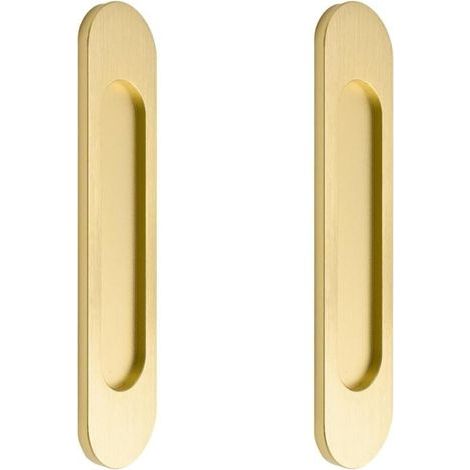 Lot de 2 poignées de porte coulissante ovales autocollantes pour armoires, fenêtres et portes coulissantes (dorées) (1/4)
