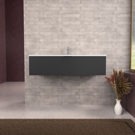 Inda - Mobile bagno L.120 con lavabo opaco / Nero opaco 1