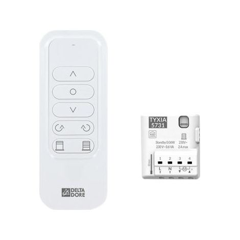 Delta Dore – Pack de télécommande et émetteur mural pour brise soleil orientable – Gestion montée/stop/descente – Compatible avec Tyxia 631 (1/4)