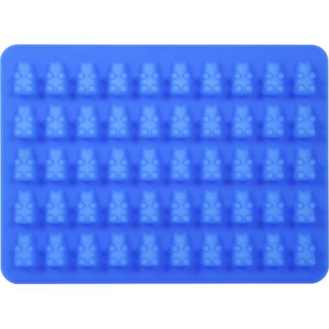 Moule à glaçons en chocolat 50 cavités, ours, en silicone, bleu royal (1/2)