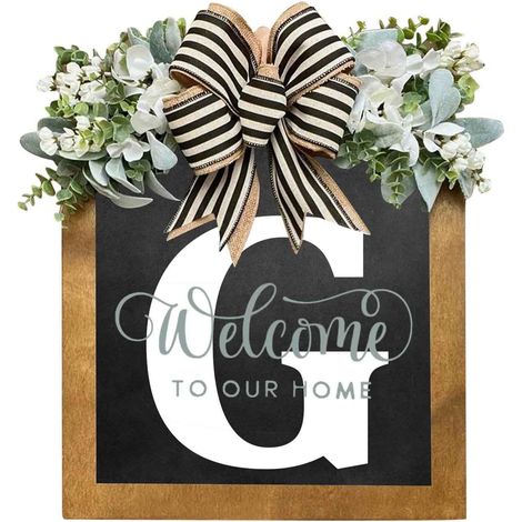 Plaque De Porte - Plaque En Bois Personnalisable Avec Initiale - Décoration Intérieure Et Extérieure Pour Entrée - 1 Pièce