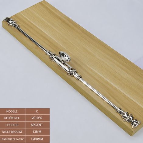 Serrure à tringle longue rétro C argent 1200 mm pour meuble et vitrine argent 1200mm 1 kg – Livraison gratuite