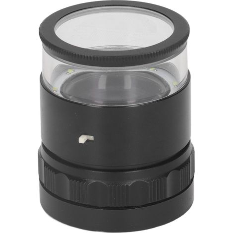 10-fach vergrößernde, beleuchtete Juwelierlupe mit austauschbarer Skala, 8 LEDs und 28 mm Sichtfeld (1/5)