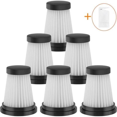 Lot de 6 filtres HEPA de rechange pour aspirateur sans fil pour Moosoo K12 K12 Pro K13, pour Genius Invictus One 1.0 X7 / 2.0, pour Foxnovo 13KPA accessoires de filtre pour aspirateur main (1/4)