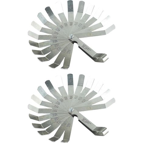 Jauges d'épaisseur en acier robuste - 16 designs coudés - Plage de mesure de 0,127 mm à 0,508 mm - Inspecteur d'épaisseur pour ingénieurs industriels