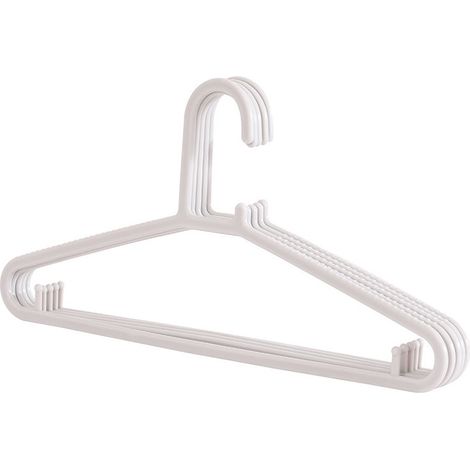 Cintres plastique Lot de 20 Blanc gain de place pour vêtements (1/5)