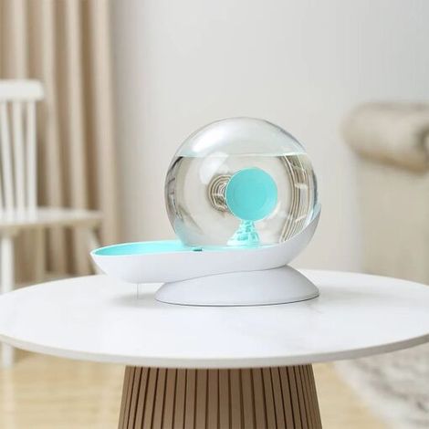 Distributeur d'eau automatique de 2,8 L pour chiens et chats avec filtre intégré basé sur le principe Pascal, écologique, sans électricité, bleu.-AquaForge (1/4)