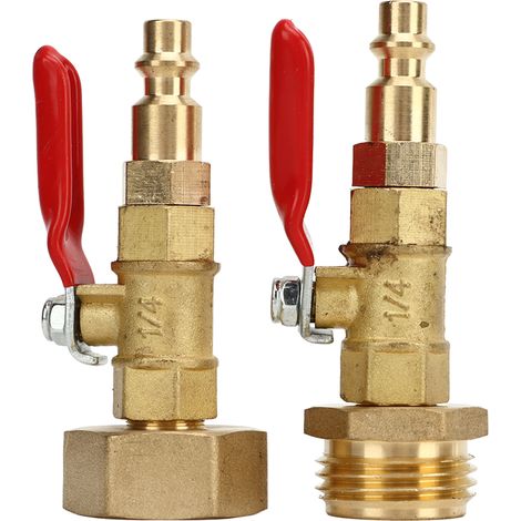 Adaptateur de purge d'hivernage en laiton (2 pièces) - Filetage interne et externe 3/4" - Adaptateur rapide en laiton