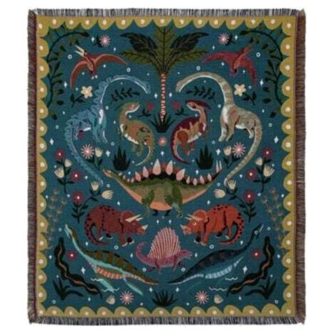 1 Pièce 160x130cm Couverture Plaid Dinosaures Tricotée Décorée avec des Franges Bohême Simple Doux Confortable Protéger Contre Le Froid pour Canapé Sofa Chaise à Repos et Sieste (1/4)