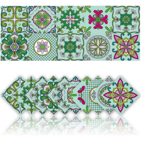 20 Pièces Autocollants Carrelage de Cuisine Carrelage Mural Décoration Stickers de Salle de Bain Autocollants Murale Adhesif (10x10cm) (1/5)