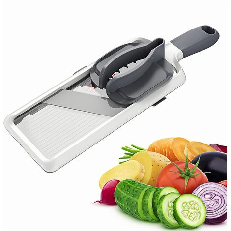 APEX Mandoline manuelle ergonomique, coupe-légumes réglable, coupe-oignons et pommes de terre pour salade, 3 épaisseurs de coupe (1/5)
