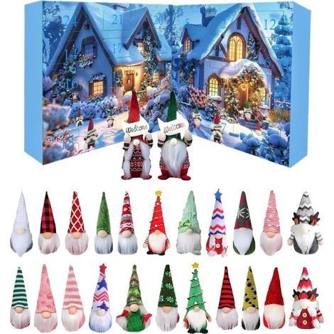 Calendrier de l'Avent 2025 avec 24 figurines de nains décorations de Noël pour maison et décoration festive (1/5)