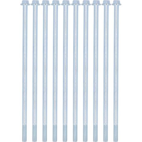 10 Pièces Boulon à Moitié Fileté Acier au Carbone Résistant Hexagone Allongé 10x285 (1/5)