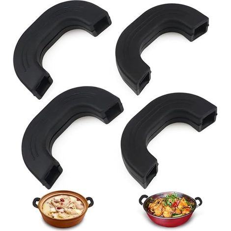 Maniques et Protège-Doigts pour Cuisine, Lot de 2 Paires, Résistantes à la Chaleur en Silicone, Spéciales Poêles, Plaques de Four, Woks, Marmittes et Autres Pots (1/5)