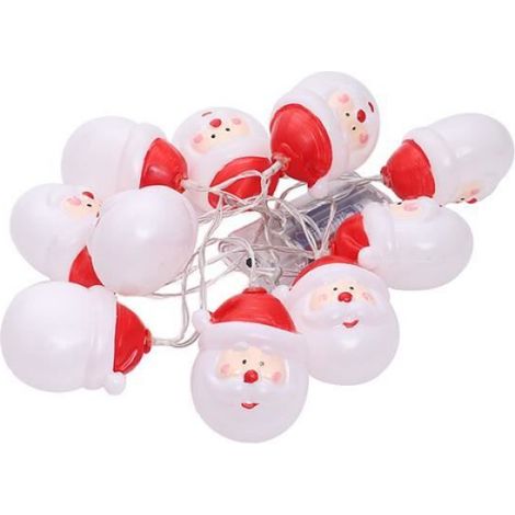 Guirlande lumineuse LED - - Père Noël - 1.5m - 10 lumières - Blanc chaud (1/4)