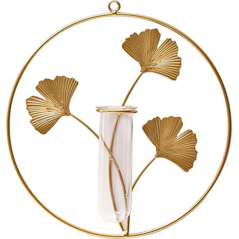 Ginkgo mit Reagenzglas, Wanddekoration, Anhänger, kreative Raumaufteilung, Grünpflanzen, hydroponische Wanddekoration (1/3)