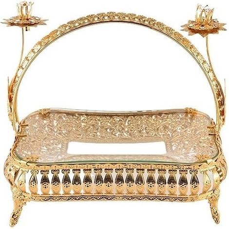 Fruitschaal - 26 x 18 cm - Dorado - Para Servir Fruta Y Postres - 1 Unidad (1/5)