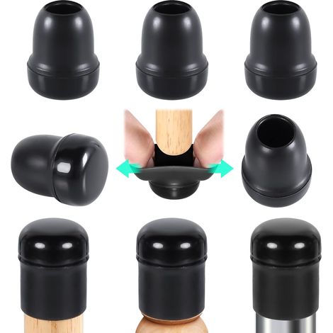 CCYKXA 14-20 mm Embouts pour Pieds de Chaise avec Fond en Téflon, 24 pcs Protection Pied de Chaise Rond Silicone Couvre-Jambes de Meuble, Patins en Téflon 1" pour Résistants Rayures et Élastique (1/5)