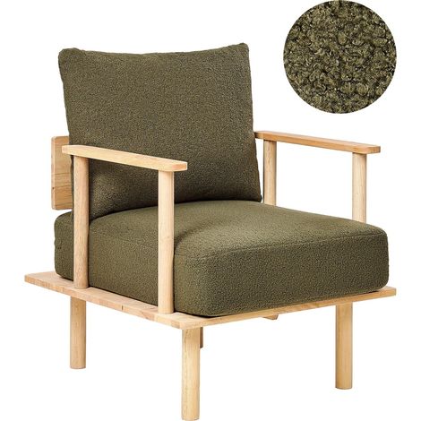 Sessel ASKER Bouclé Dunkelgrün