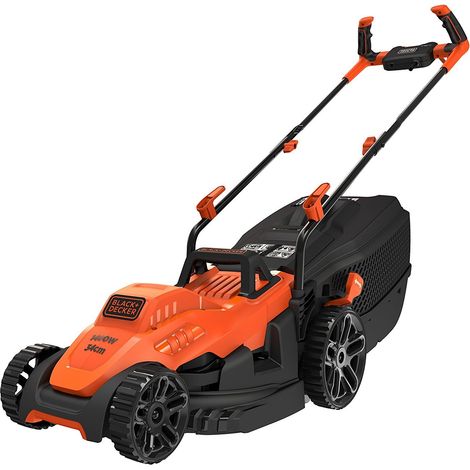 Tondeuse Filaire 1400W, Tondeuse à Gazon Electrique 34 cm, 6 hauteurs réglables de 20, 30, 40, 50, 60 et 70 mm, Idéale pour 300 à 400m², Orange (1/5)