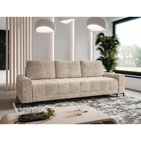 AX LIVING 3 sitziges Sofa Carrari Schlaffunktion Sofa in Beige 238 cm