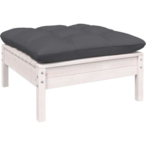 Canapé de jardin Canapé Repose-pied relax - avec coussin anthracite Bois de pin blanc BV891506 - BonneVie (1/5)