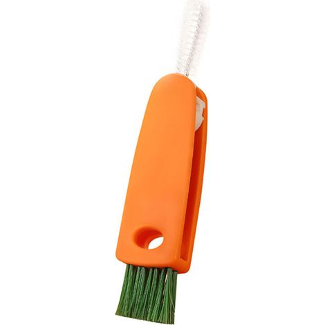 Deux brosses de nettoyage 3 en 1 pour bouchons de bouteille, brosses de nettoyage multi-usages, brosses de nettoyage pour le nettoyage des bouchons de bouteille, orange.