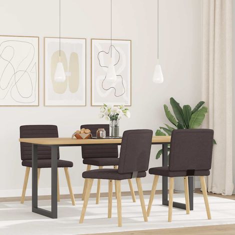 Maison Exclusive - Esszimmerstühle 4 Stk. Dunkelbraun Stoff (1/5)