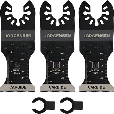 Jorgensen – Lame de scie oscillante 5 pièces – Acier haute teneur en carbone – Coupe précise pour bois, métal, plastique – Compatible avec outils oscillants