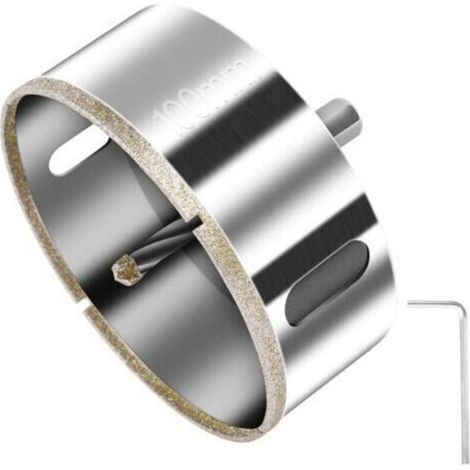 Scie Cloche Diamant 100 mm, Foret Diamant avec Foret Guidage Central, Scie Cloche Carrelage avec Revêtement de Surface en Diamant pour Coupe de Verre, Carrelage, Céramique, Marbre, Calcaire