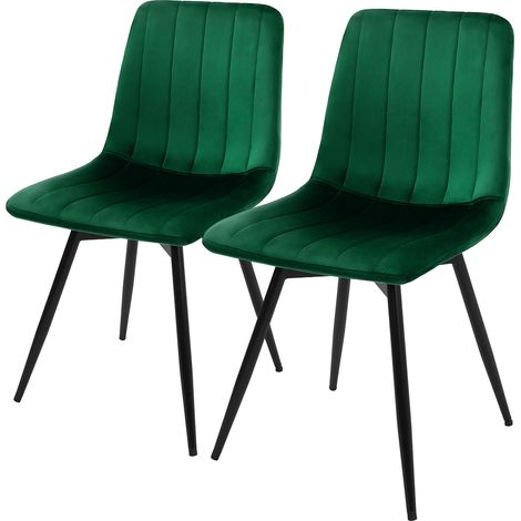 ML-Design Esszimmerstühle 2er Set drehbar, Küchenstühle gepolstert, Samt, Essstühle mit Rückenlehne, Stahlbeine, Polsterstuhl modern, 360° Drehstuhl, Stühle für Wohnzimmer Küche Esszimmer, Dunkelgrün (1/5)
