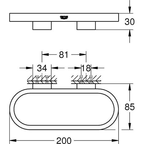 Handtuchring und Halter Selection 41035 hard graphite gebürstet (1/5)