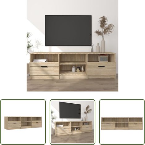 vidaXL Mueble de TV madera contrachapada roble Sonoma 150x33,5x45 cm (1/5)