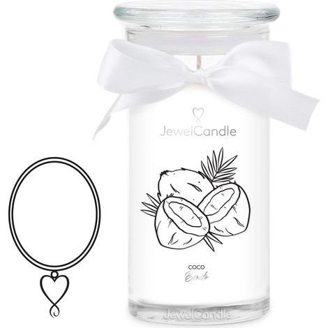 Collier Argent - Bougie Bijoux - Grande Bougie Parfumée Parfum Fruité - Bougie Blanche avec Bijoux Surprise Cadeau pour Vous (1/5)