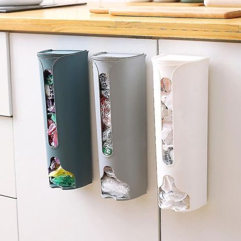 Plastiktütenhalter für Küche und Einkauf, Spender und Aufbewahrung für Plastiktüten (grau) (1/5)